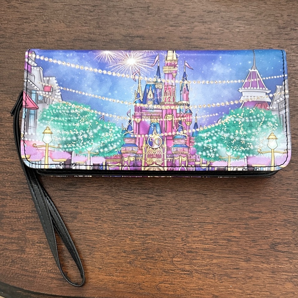 Colorful Castle Print Wristlet Clutch